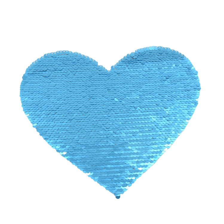 Blue Sequin Transfer Heart shape 16.5*19.5cm