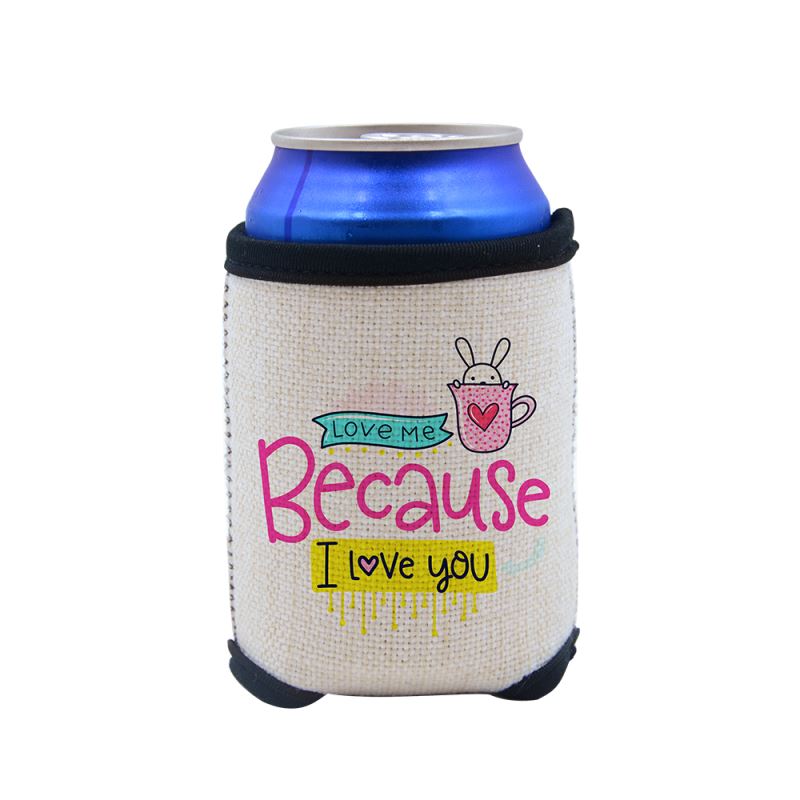 Sublimation Linen Can Cooler with Base