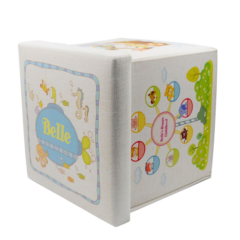 linen storage stool sublimation blank