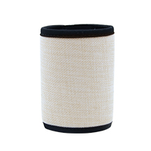 Linen Can Cooler With Vercro and Black Edge	