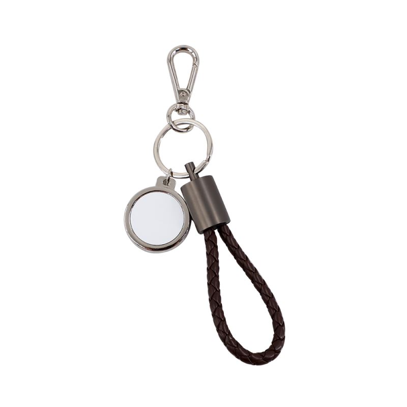 Keychain charging cable & bottle opener-leather brown