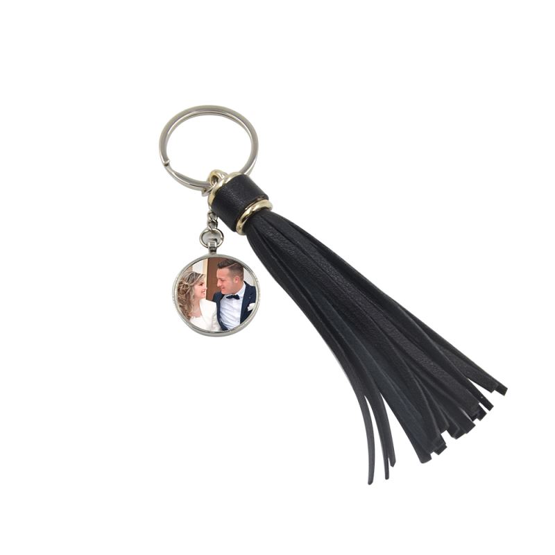 Metal Key Chain with Tassel - Round(Dia 2.7CM)