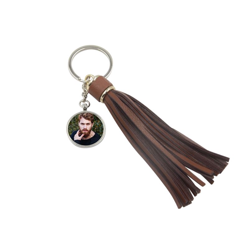 sublimation metal keychain with tassel