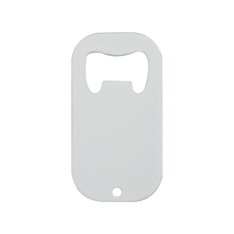 Stainless Steel Bottle Opener-Dog Tag Shape-White