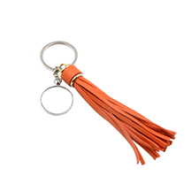 Metal Key Chain-Black Tassel-Round(Dia 3CM)	