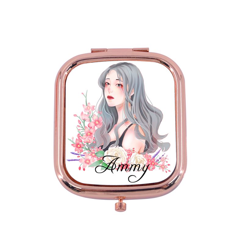 Compact Mirror - Rectangle-Rose Golden