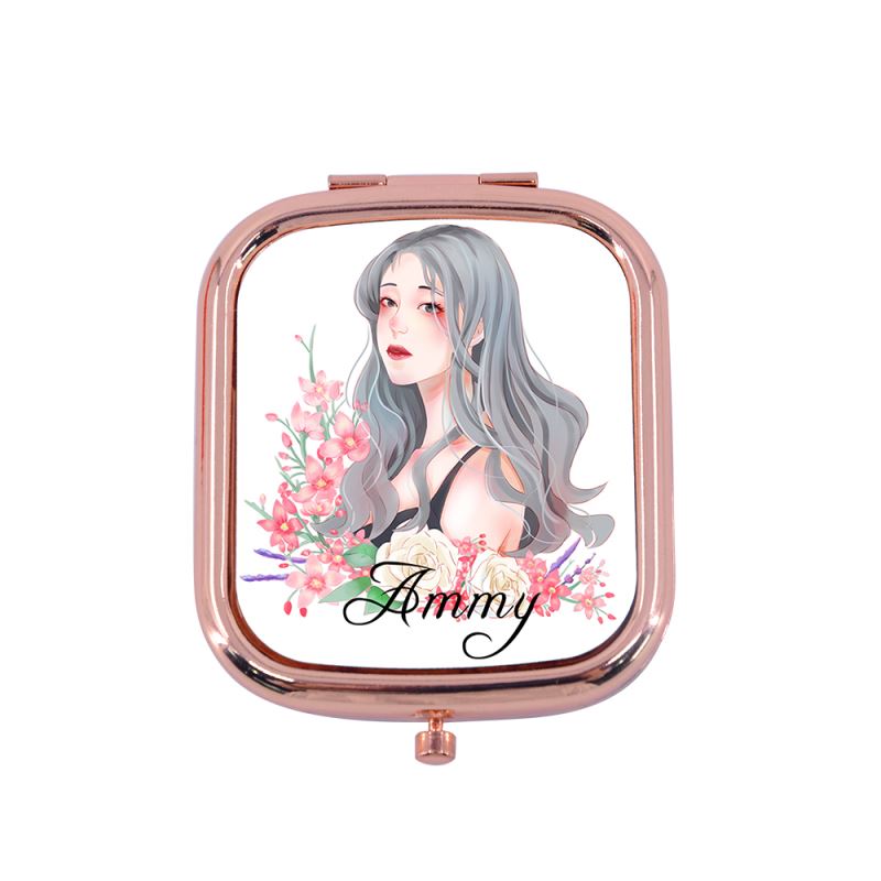 Compact Mirror - Rectangle-Rose Golden