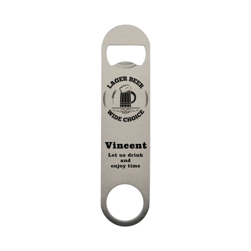 Stainless Steel Bottle Opener-Rectangle-White