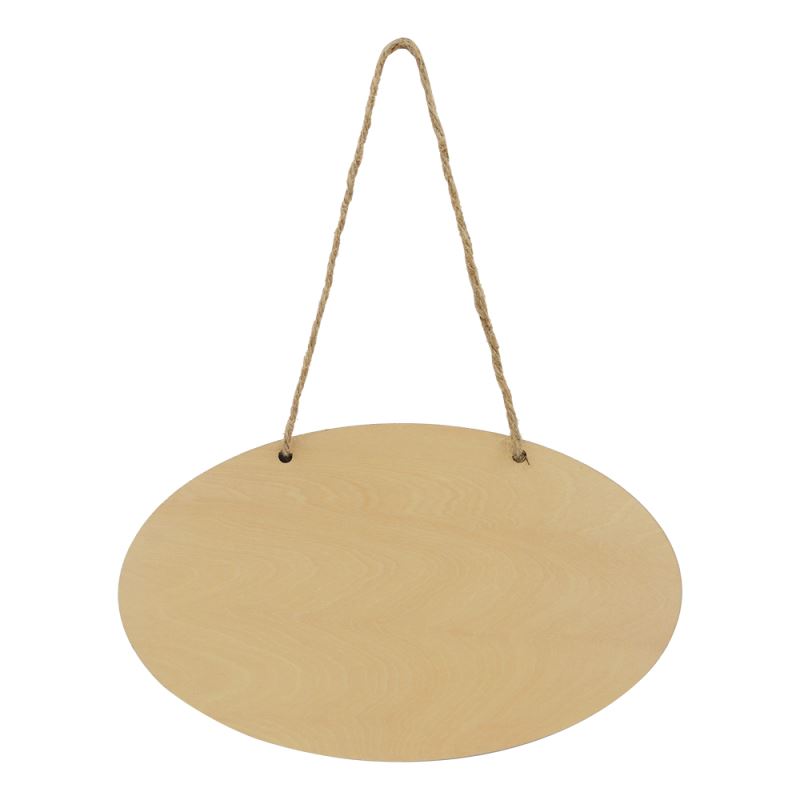 Natural Wood Plaque-Double Side Printable-Oval