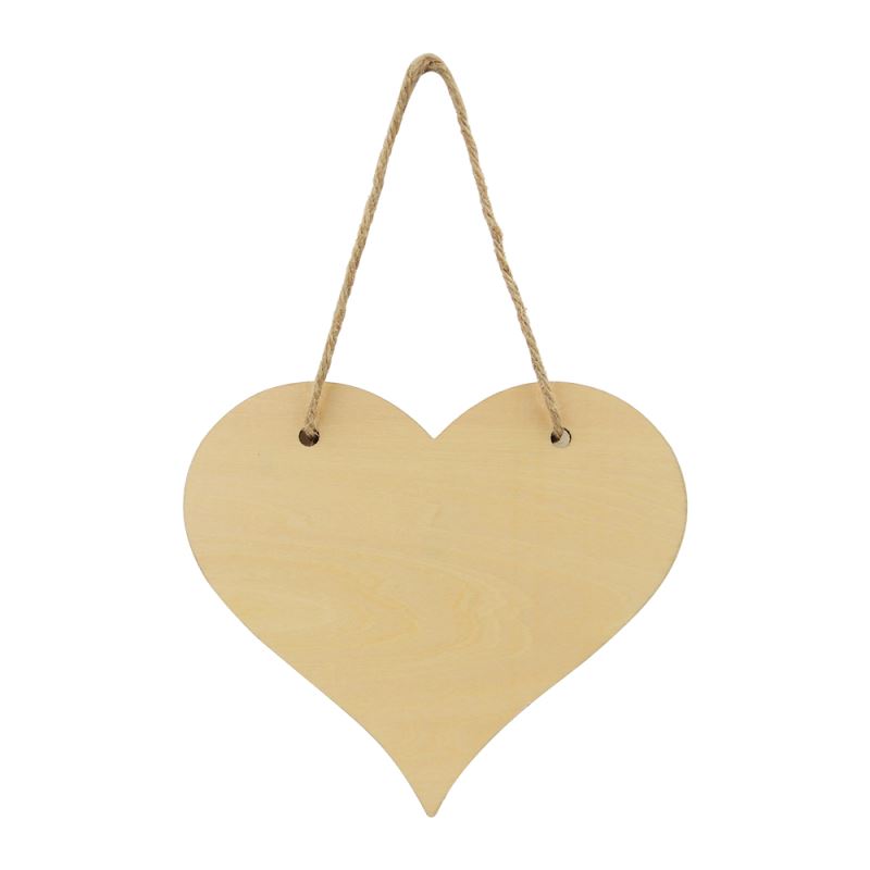 Natural Wood Plaque-Double Side Printable-Heart