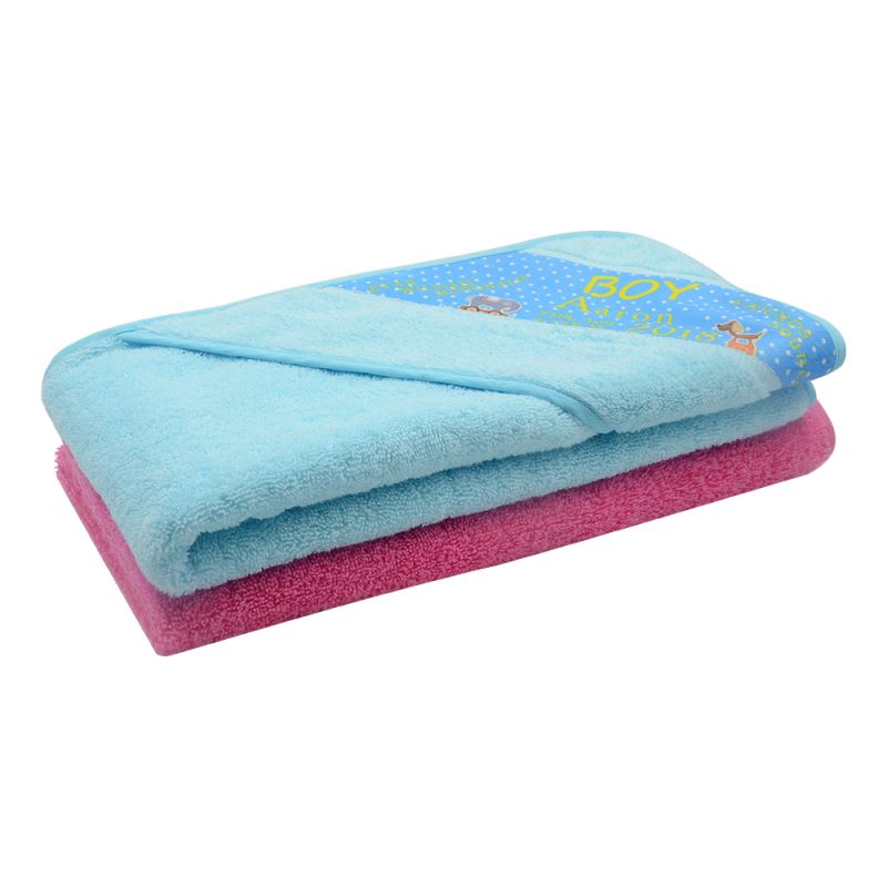 Baby wrap towel-blue/pink