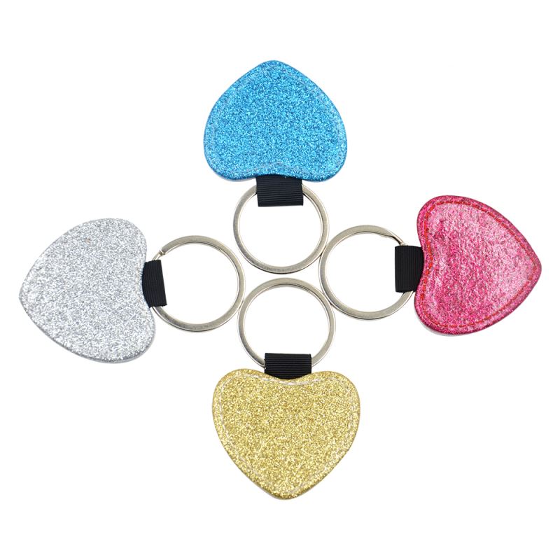 PU Glitter Key Chain-Heart Shape