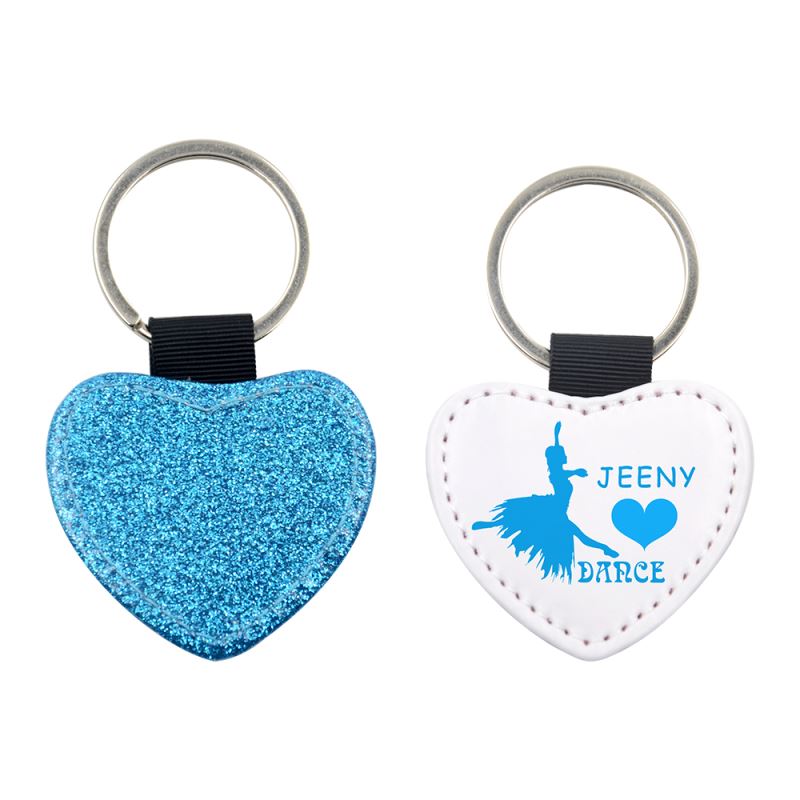 PU Glitter Key Chain-Heart Shape