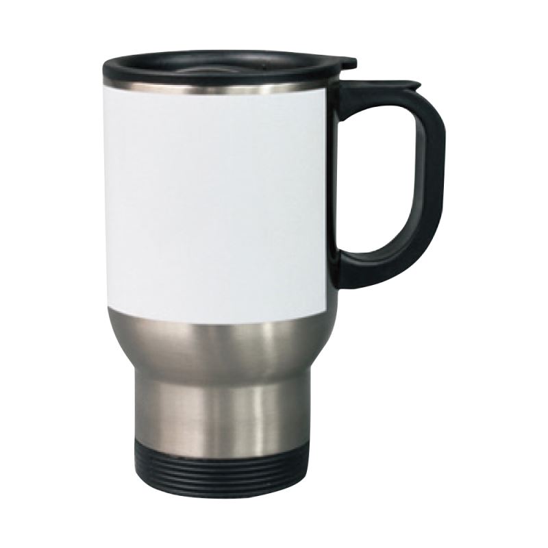 Car Mug Silver with White