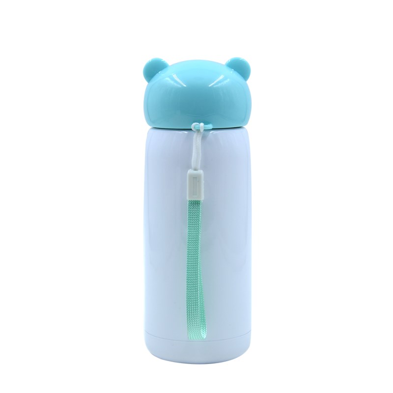 300ml Stainless Steel Bottle with Bear shape lid -Blue	