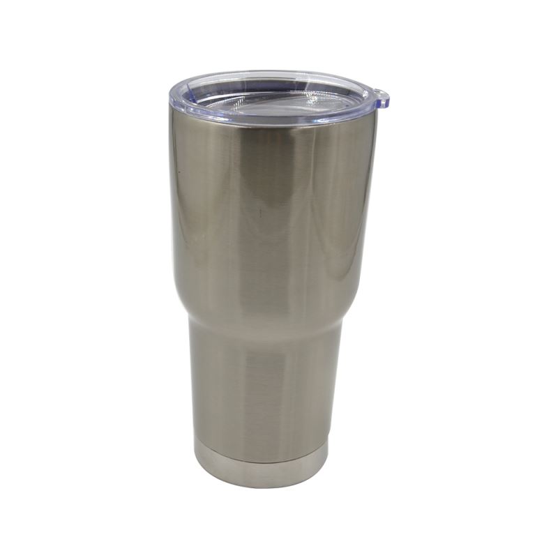 30OZ Vacuum Travel Tumbler - Silver/White