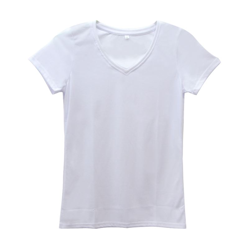 Polycotton T-shirt 210G -V-Neck-Women