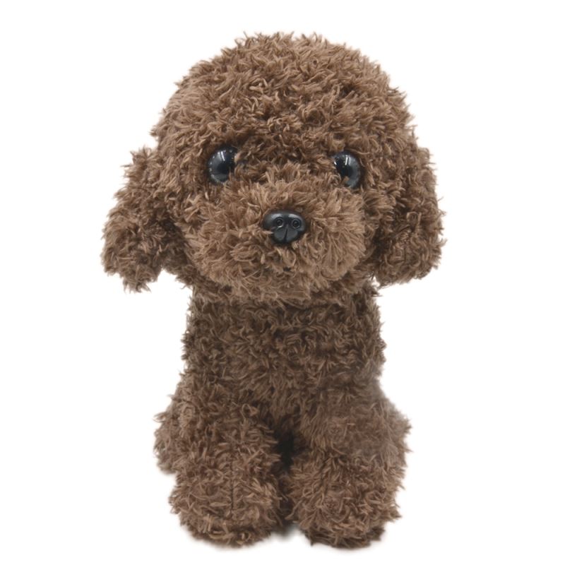 Poodle With T-shirt-Dark Brown-18CM