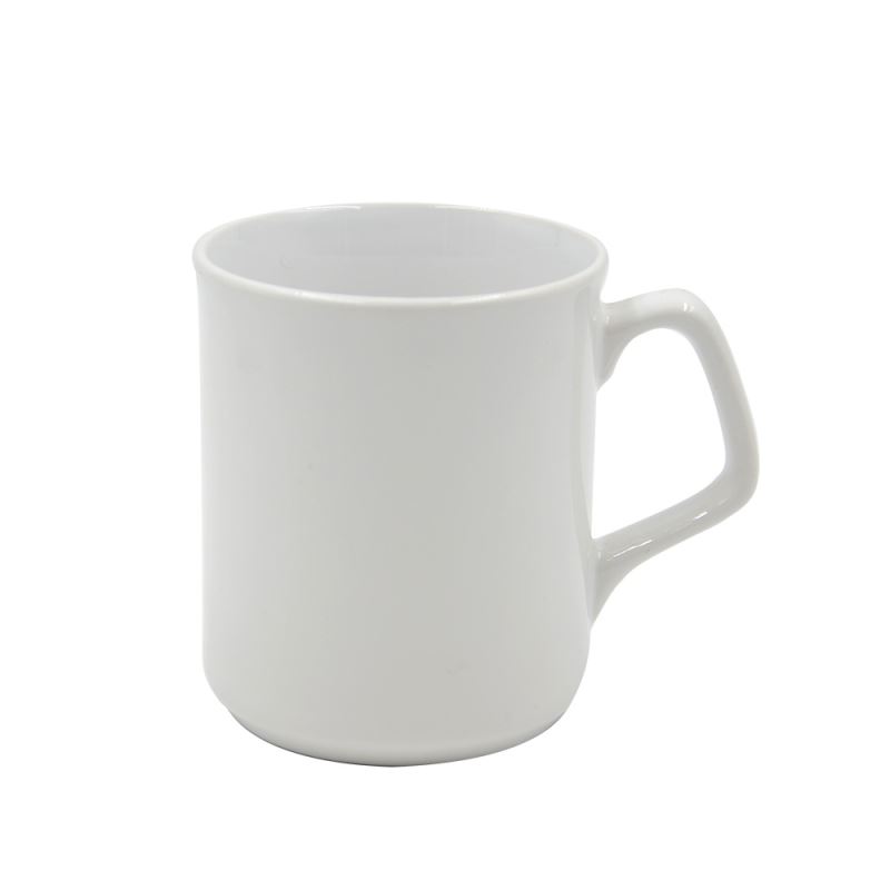 9oz White Mug With Square Handle