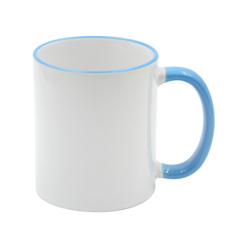 11oz Rim Handle Mug-Light Blue