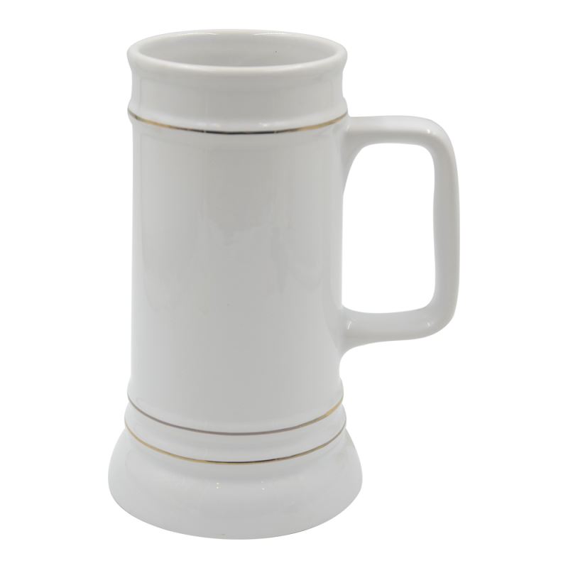 22oz Beer Mug with Golden Rim