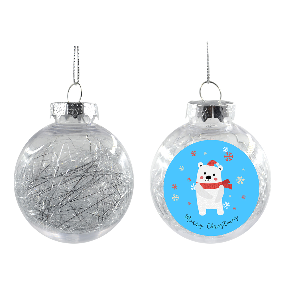 PET Ball with glitter- Silver-Dia:6cm