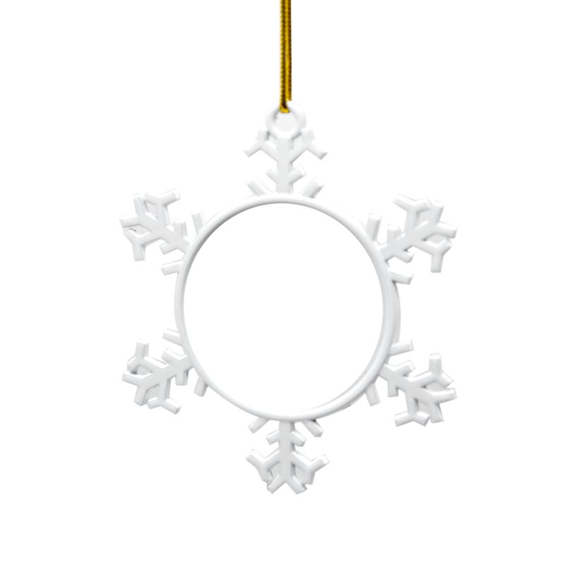 Metal Xmas Ornaments-Snowflower-White