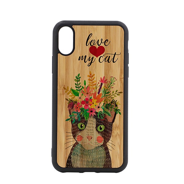 Sublimation TPU Phone Case with Bamboo for iPhone XS