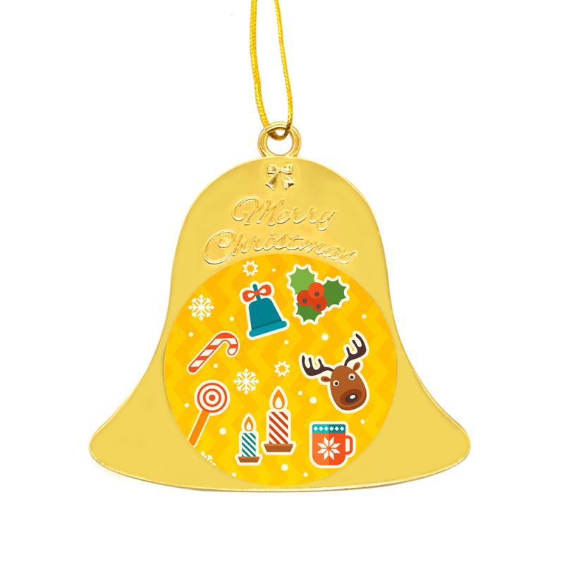 Metal Xmas Ornaments-Bell-Golden