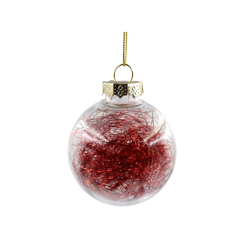 PET Ball with Glitter- Red -Dia:6cm
