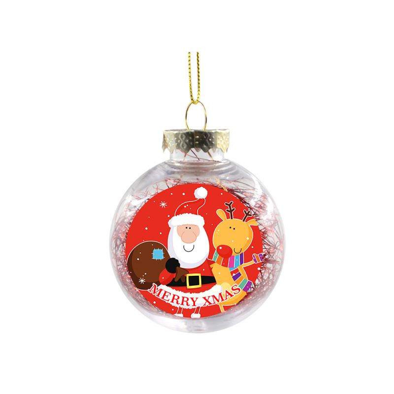 PET Ball with Glitter- Red -Dia:6cm