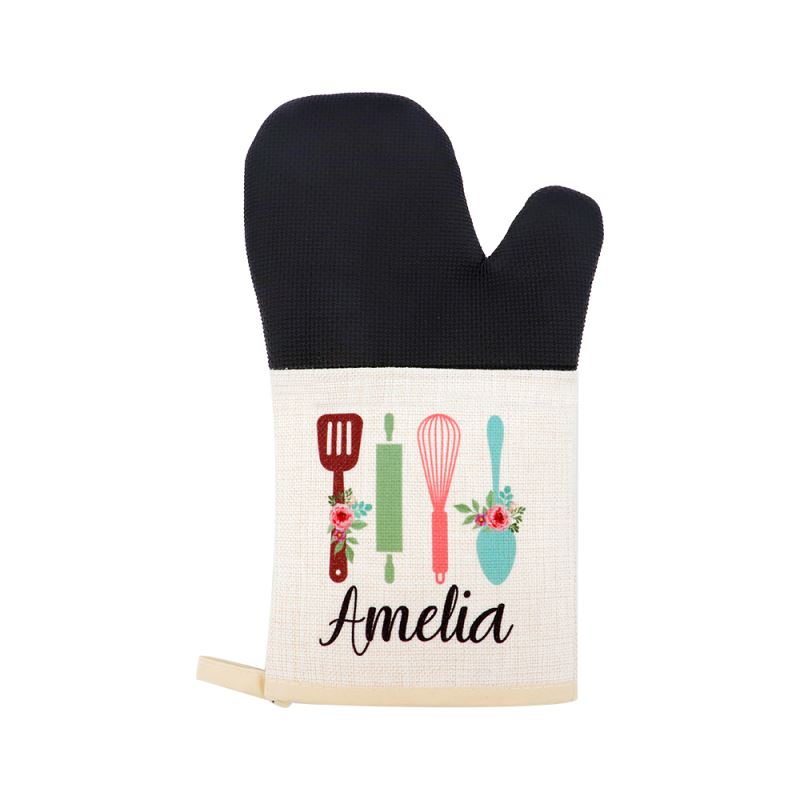 Sublimation Linen Oven Mitt with Rubber Patch