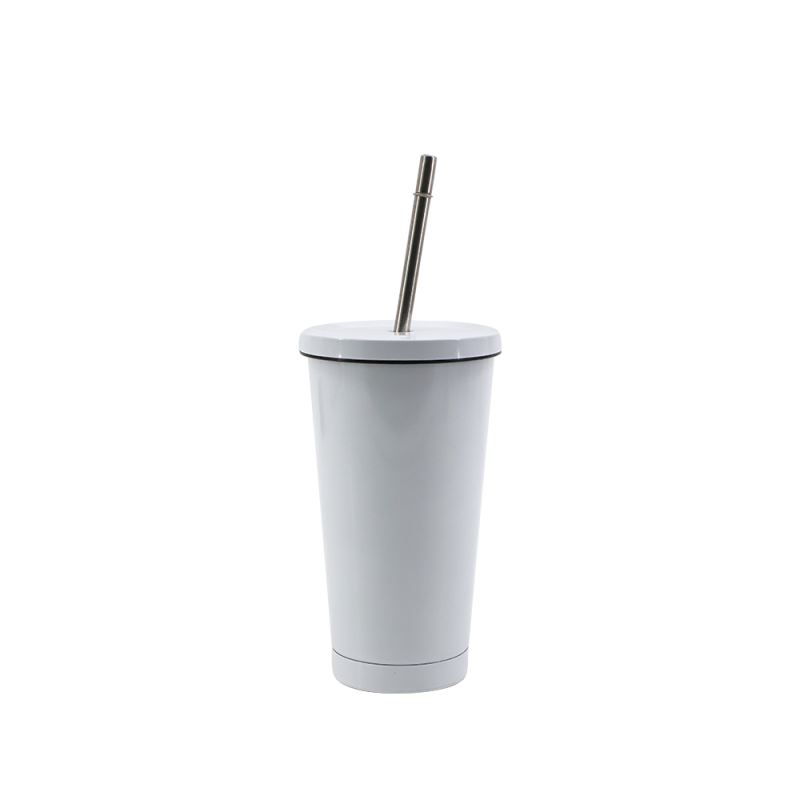 450ML Stainless Steel Straw Cup-White