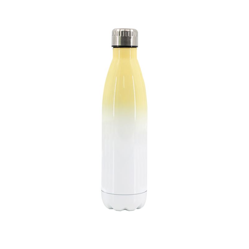 Sublimation Gradient Ramp Colorful Cola Shape Stainless Steel Bottle - Yellow