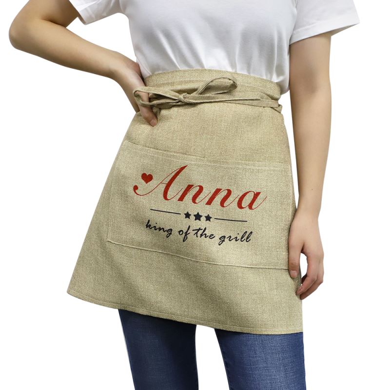 Blank Sublimation Waist Apron-Faux Burlap for Customized