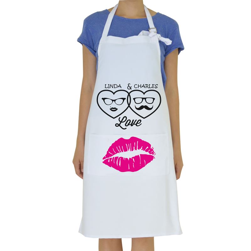 Adult Canvas Apron-White With Top Pocket