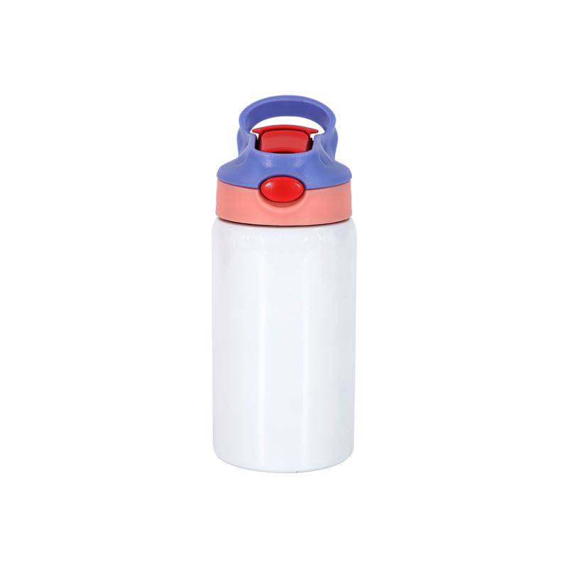 350ml Kids Stainless Steel Bottle With Straw-Purple & Pink