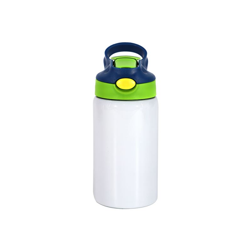 350ml Kids Stainless Steel Bottle With Straw-Blue & Green