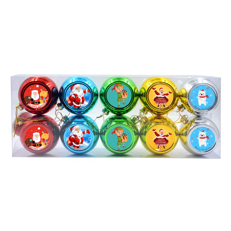 Electroplated Assorted Xmas Ball-With PVC Gift Box(Dia 8CM)