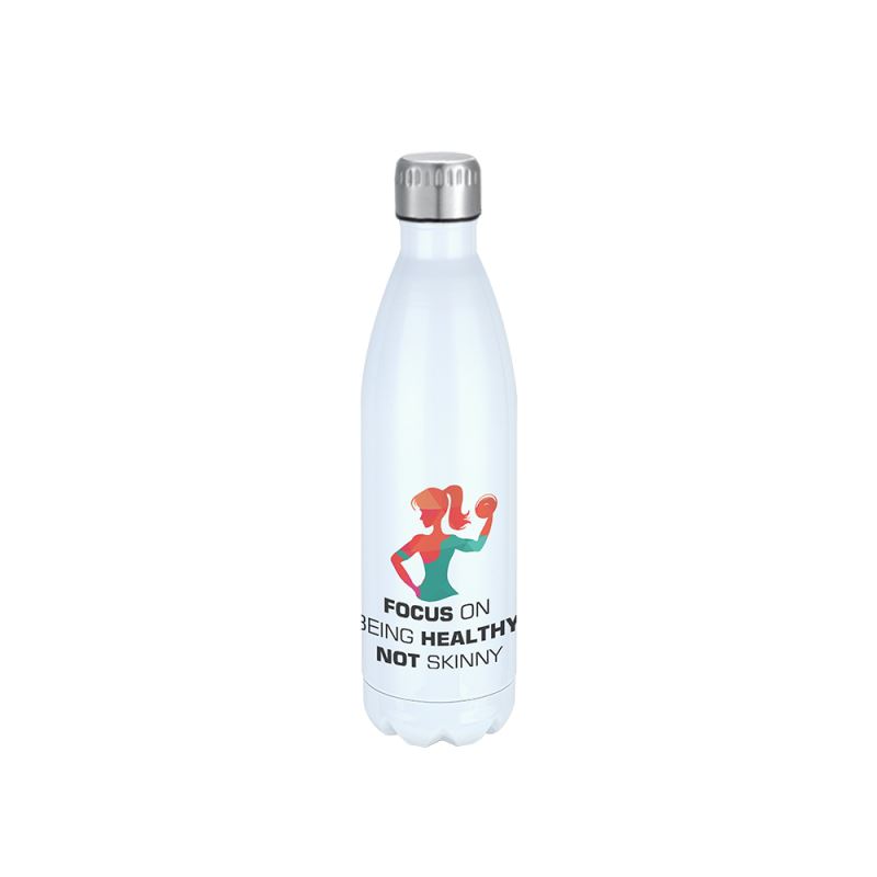 Cola Shape Stainless Steel Bottle-White