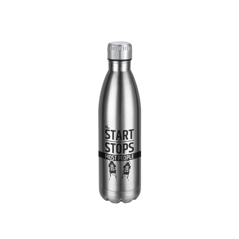 Cola Shape Stainless Steel Bottle - Silver