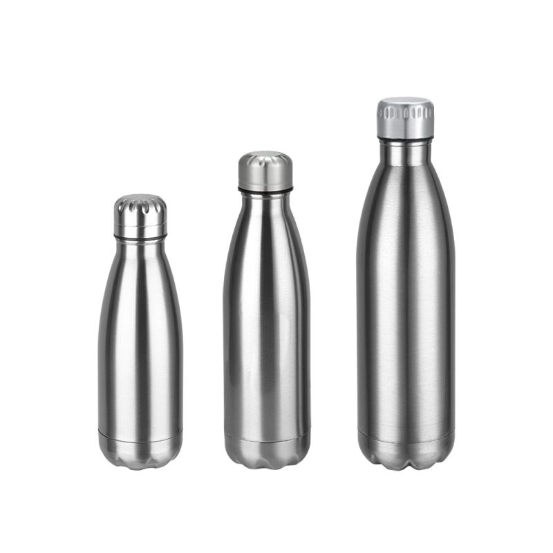 Cola Shape Stainless Steel Bottle - Silver