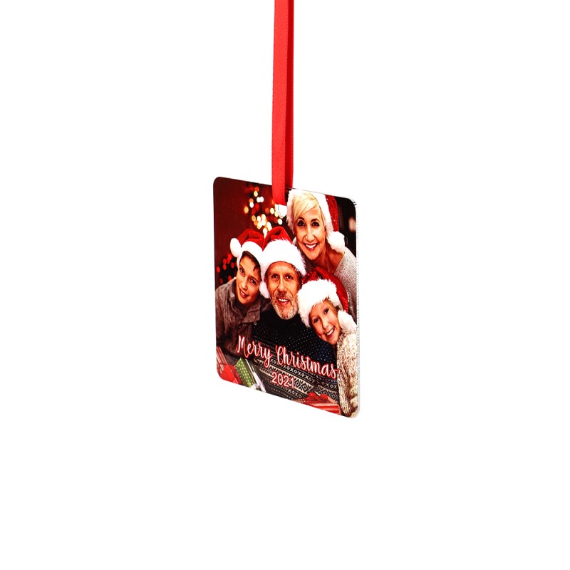 Double-side Printable Aluminum Ornaments-Square Shape-3"x3"(76.2x76.2mm)