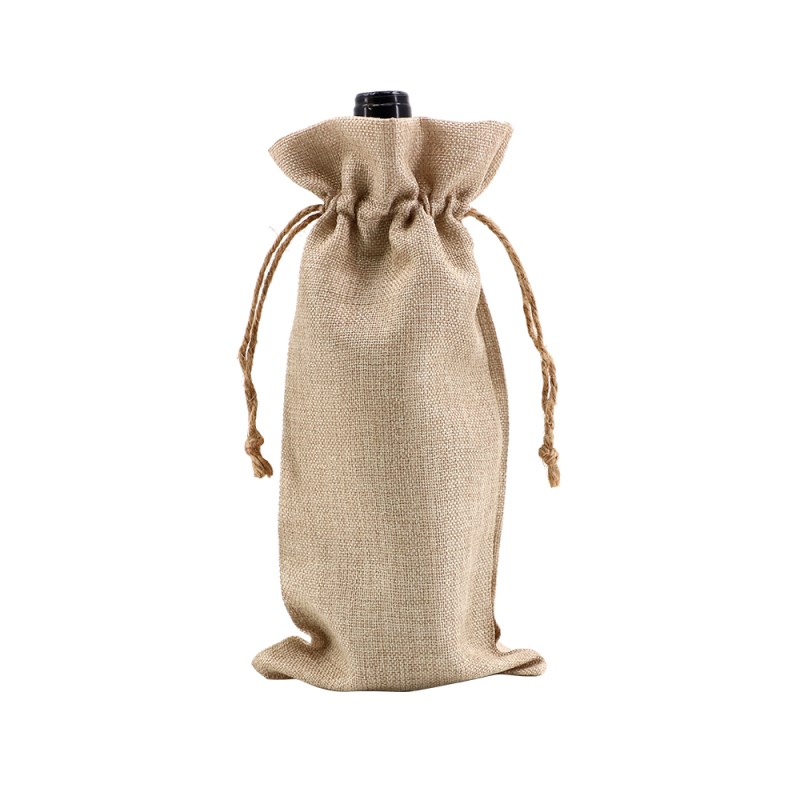 Faux Burlap Drawstring Bag-17*34CM