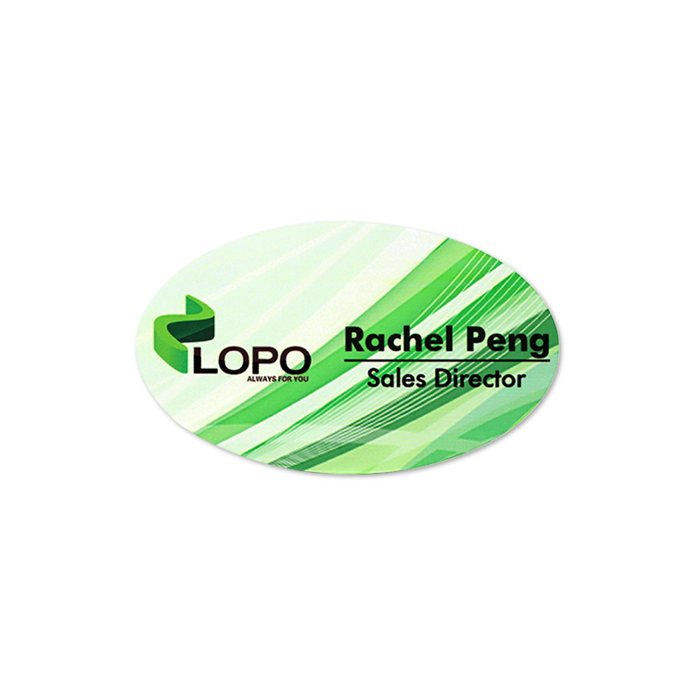 Single-Side Printable Aluminum Name Badge Oval