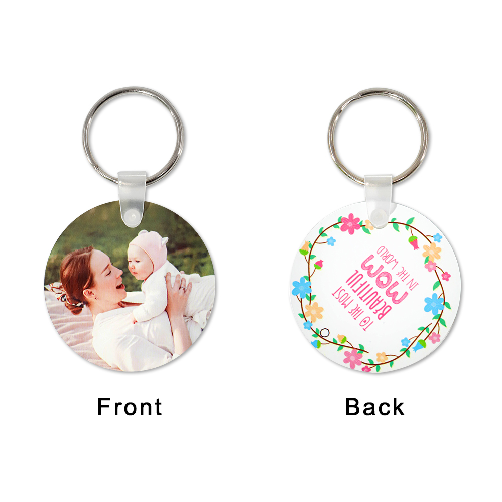 Double-side Printable Aluminum Keychain-Round