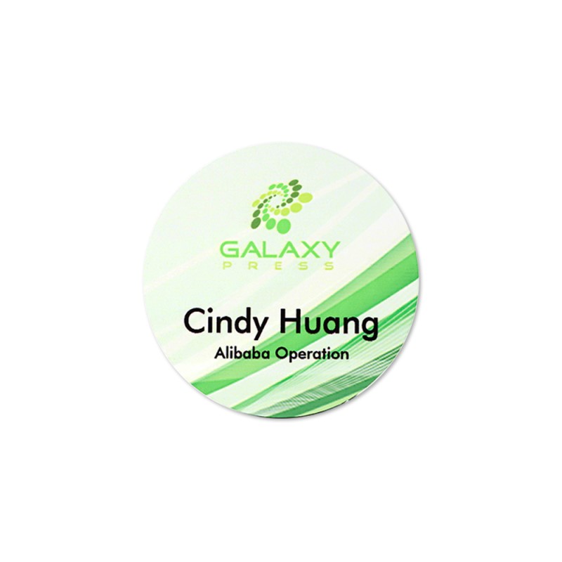 Single-Side Printable Aluminum Name Badge Round