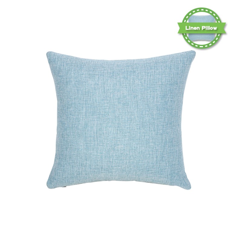 Linen Pillow Case - Light Blue -16