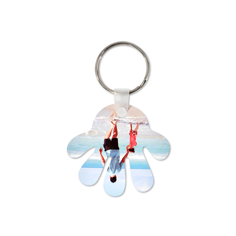 Double-side Printable Aluminum Keychain-Hand