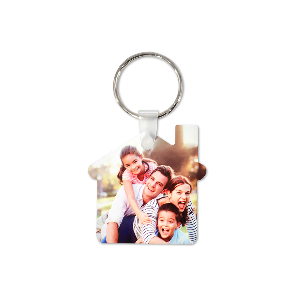 Double-side Printable Aluminum Keychain-House